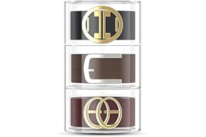 JOLYBAY Acrylic Belt Organizer for Closet - 3 Compartments Transparent Storage Holder | Display Case for Makeup, Jewelry, Watches, Bow Tie, & Bracelets | Multipurpose Clear Containers & Versatile Design