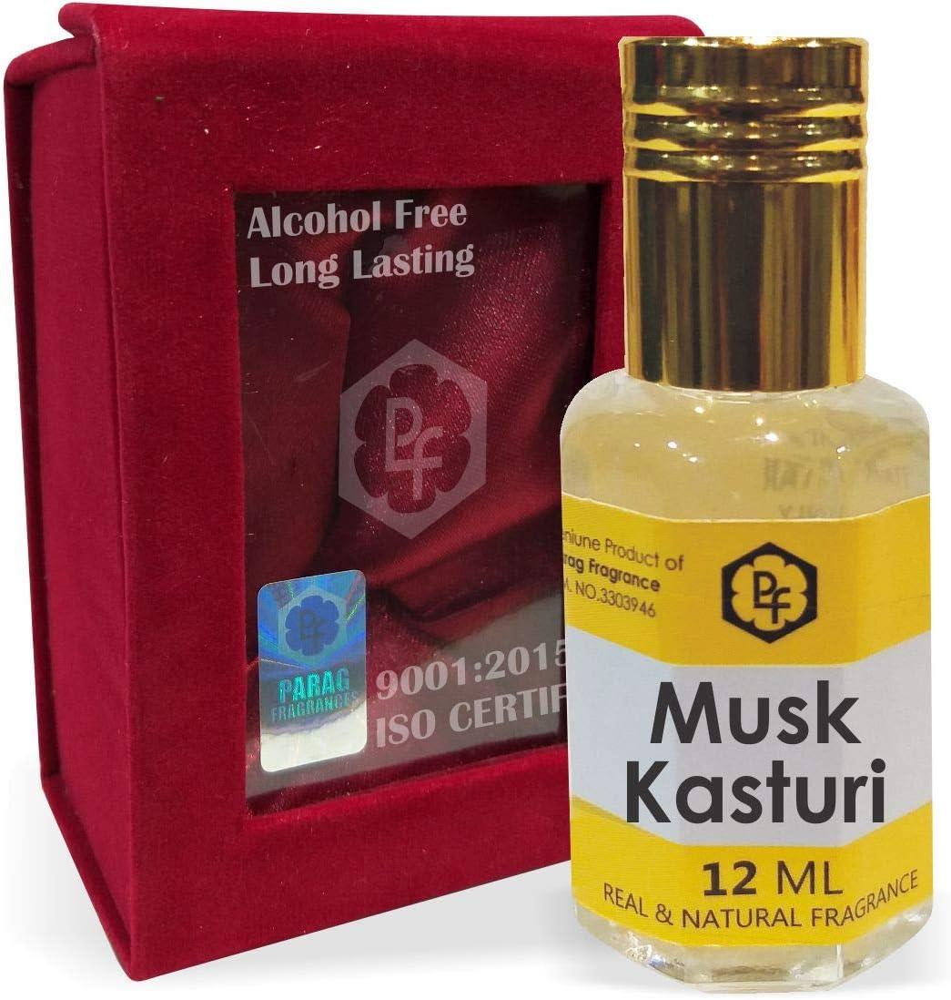 RAMANI INTERNATIONAL Musk Kasturi 12ml Attar Itra/Perfume Oil/Fragrance Oil with Handcrafted Velvet Box Original Attar Itra