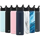 Simple Modern Water Bottle with Straw Lid Vacuum Insulated Stainless Steel Metal Thermos Bottles | Reusable Leak Proof BPA-Free Flask for Gym, Travel, Sports | Summit Collection | 22oz Deep Ocean Blue