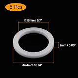 sourcing map PTFE Flat Washers 24mm OD 18mm ID 2mm Thick Gasket Flange 5pc view 2