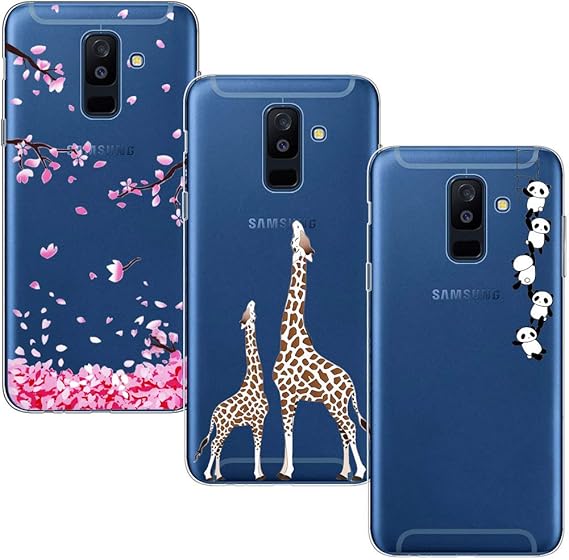Uposao Cover Per Samsung Galaxy A6 2018 Con Glitter E Anello Porta Telefono, Custodia Morbida In TPU Trasparente Con Supporto E Penna Touchscreen Inclusa