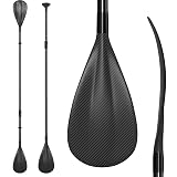 Awstrokine 2 in 1 Carbon SUP Paddle and Kayak Oar-Telescoping Stand-up Paddleboard Paddles, Adjustable Lightweight Carbon Fiber Shaft 67"- 83"