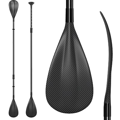 Awstrokine 2 in 1 Carbon SUP Paddle and Kayak Oar-Telescoping Stand-up Paddleboard Paddles, Adjustable Lightweight Carbon Fiber Shaft 67"- 83"