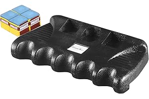 GAMESUN 5 Holes Cue Holder, weighted pool cue holder with 5pcs chalks, cue sticks holder