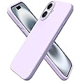 ORNARTO Compatible with iPhone 16 Case 6.1", Slim Liquid Silicone 3 Layers Full Covered Soft Gel Rubber Shockproof Phone Case, Protective Cover with Anti-Scratch Microfiber Lining-Pastel Lilac