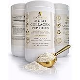 Glowessa Multi Collagen Peptides Powder – Types I, II, III, V & X – Hydrolyzed Collagen Supplement for Hair, Skin, Nails & Joint Support – Unflavored Daily Collagen for Women & Men