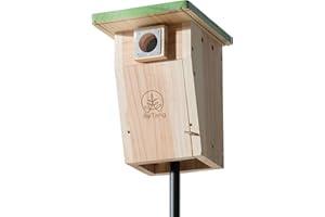 RETANG 3/4 inch Thick Cedar Bird Houses with Metal Predator Guard, Nesting Box Birdhouse for Easy Cleaning, Wooden Bluebird Houses for Outside, Outdoor Wild Bird Watching, Swallow Wren Chickadee…