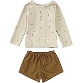 MODNTOGA Baby Boy Girl Swimwear 2Pcs Long Sleeve Swim Bathing Suit Set Toddler Kids Funny Sun Graphic Swimsuits Beach Wear