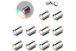 SUZEYAR 10 Pack Small Spotlight Battery Operated LED Lights, Warm White LED Wireless Miniature Spot Light for Artwork Painting,Jewelry Showcase Display,Closet,DIY Hand Craft (Multi-Color Changing)
