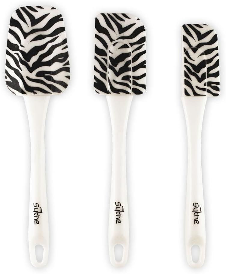 Silicone Rubber Spatula Set by Sythe - Kitchen Cooking Utensils that are durable and heat resistant