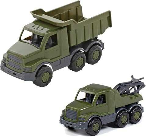 Amazon Polesie ポリシエ おもちゃ ヨーロッパ玩具 ミリタリー ダンプカー レッカー車 ２種セット 誕生日 プレゼント 男の子 1歳 2歳 電車 ミニカー 乗り物 おもちゃ