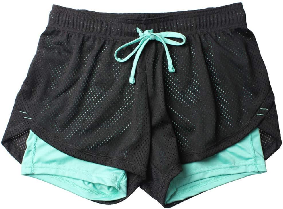 Sport Shorts Women's Anti Emptied Quick-Dry Short Pants Outdoor Fitness Double Layer Hot Pants