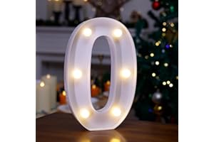 TRONSBOO LED Marquee Sign Light Up Letters, Alphabet Light Up Letters Sign, Battery Powered LED Letter Lights for Night Light, Wedding, Birthday, Party, Christmas or Home Decor (Number 0)