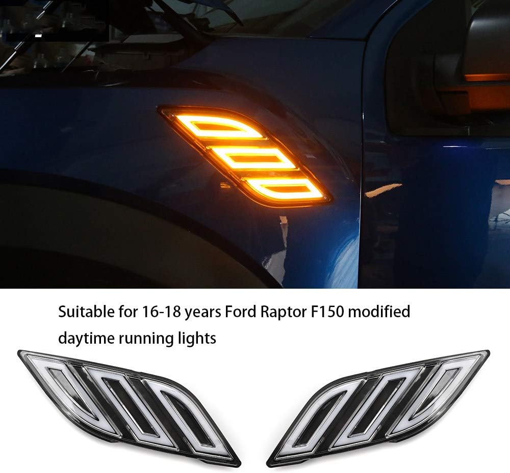 LED Front Ventilation Daytime Running Light With Turn Signal Lamp For F150 Raptor 2016-2019 16 17 18 Truck Accessories