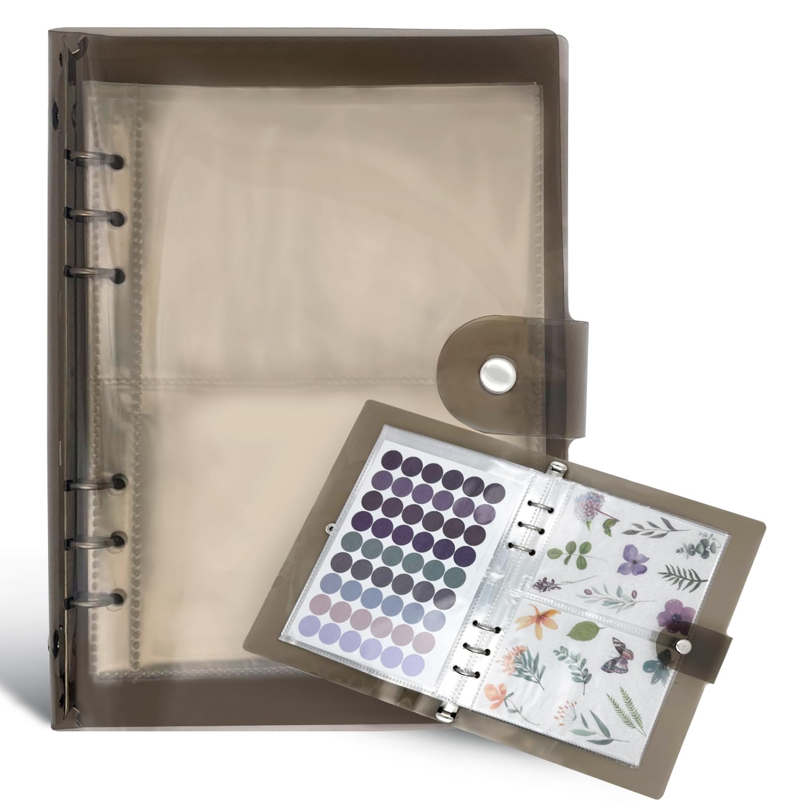 Photo 1 of NOCAFI Sticker Organizer Binder Reusable Storage Book Collecting Album A5 Keeper Notebook with 20 Sheets Pocket Page for Organizing and Displaying Stickers (Black)
