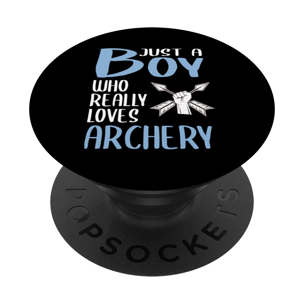 Mens Archer Gift Just A Boy Who Really Loves Archery PopSockets PopGrip: Swappable Grip for Phones & Tablets