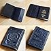 Villini US Passport Holder Cover - Case - Leather Passport Wallet - Organizer For Men Women - Travel Acessories (Navy Blue Vintage)