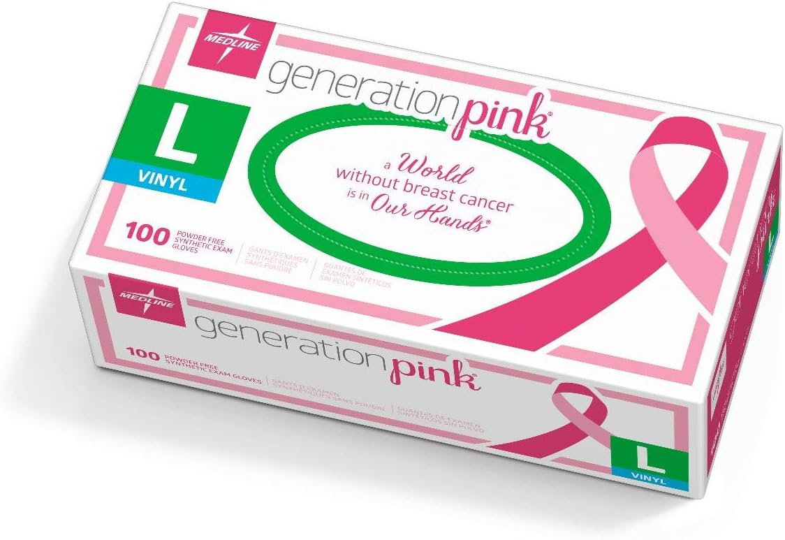 Generation Pink 3G Vinyl Exam Glove, 5.5 mil, LG, 100/box