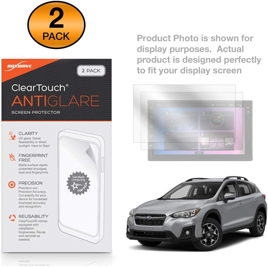 Subaru 2019 Crosstrek (8 in) Screen Protector, BoxWave® [ClearTouch Anti-Glare (2-Pack)] Anti-Fingerprint Matte Film Skin for Subaru 2019 Crosstrek (8 in)