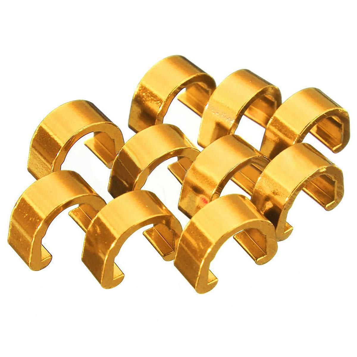 10 Pcs Aluminium Bike Bicycle Brake Cable Buckle Housing Hose Guide C-Clip for Holding Brake Derailleur Shift Cables