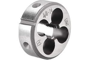 uxcell 3/8-24 UNF Round Die, Machine Thread Right Hand Threading Die, Alloy Tool Steel Screw Thread Cutting Die