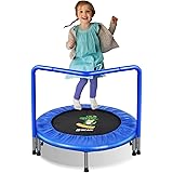 BCAN 36'' Mini Folding Ages 3 to 6 Toddler Trampoline with Handle for Kids to Burn Off Energy, Super Safety Toddlers Trampoli
