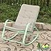 Sophia & William Outdoor Patio Rocking Chair Padded Steel Rocker Chairs Clearance Support 300lbs, Green