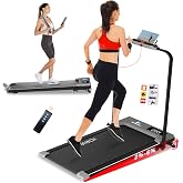 HOWHAI Walking Pad Treadmill with Incline, 2 in 1 Foldable Under Desk Treadmills for Home with App Compatible, 6.2MPH with Handle Bar, Bluetooth Speaker, Remote Control &amp; LED Display (300lbs Capacity)