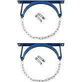 QWORK Steel Wall-Mounted Bracket for Cylinder, 2 Pack Gas Cylinder Bracket with Screws and Safety Chain Supported