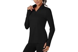 TACVASEN Women's Fleece Lined Pullovers 1/4 Zip Golf Shirts Mock Neck Long Sleeve Workout Tops Athletic Thermal Sweatshirts