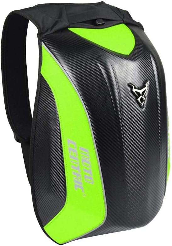 themesmith Carbon Fiber Motorcycle Backpack Riding Bag MC Shoulder Bag Knight Locomotive Waterproof Hard Shell Kawasaki Turtle Bag