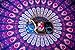 Folkulture Peacock Parade Bohemian Tapestry Hippie Wall Hanging, Indian Mandala Bedspread for Bedroom, Blue Bedding Blanket or College Dorm Room Art Décor, Queen Size Cotton Pink Purple Boho Spread