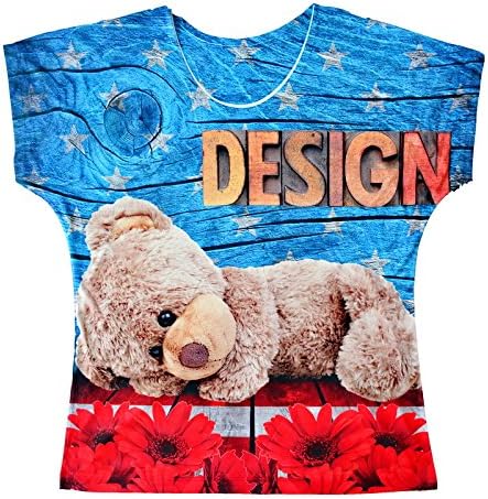 HARAJUKU Women Teddy Bear Design Print Teen Girls Crop Top T-Shirt