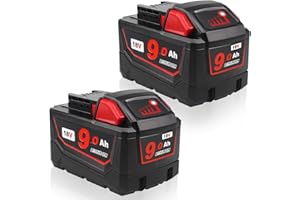 2 PCS m18 18V Battery Replacement for Milwaukee 9 Ah Battery Compatible with Milwaukee XC Cordless Power Tools Batteries (not