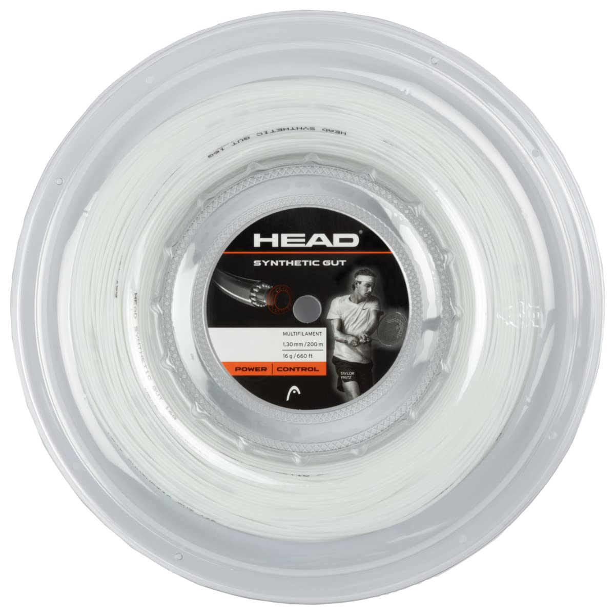 HEAD Synthetic Gut Tennis String 200m Reel, 16 Gauge, White
