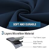 H.Versailtex Solid Navy Blackout Thermal Curtains 2 Panels 90x72 with Tiebacks view 6