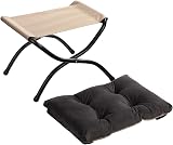 HollyHOME Armchair with Footstool Velvet Lounge Chair Dark Grey Steel Frame view 7