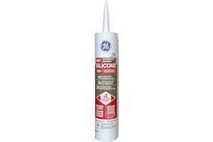 GE Advanced Silicone Kitchen & Bath Sealant, White, 298 ml Cartridge, Pack of 1