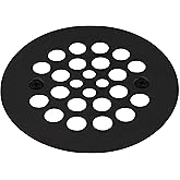 Westbrass A3193-12 4-1/4" OD Brass Shower Strainer Grid Drain Cover, Oil Rubbed Bronze