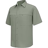 Men's Quick-Dry Hiking Shirts Short Sleeve, Travel Sun Protection Shirts, Mens Safari Cargo Shirt for Fishing Camping