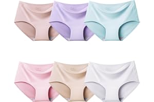 Domee Teen Girls Seamless Underwear No Show Panties Pack of 6 Invisible Briefs