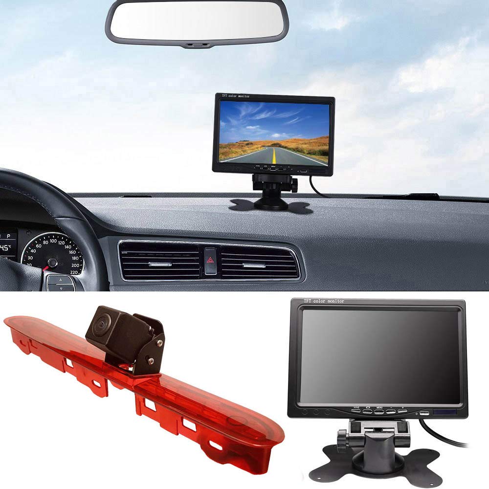〔Rear View Camera Kit〕7 Inch TFT LCD Screen Monitor + Car HD waterproof 3rd Brake Light Reverse Camera for Citroen Dispatch/Toyota Proace/Peugeot Expert Traveller van 3 transporter 2016