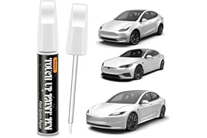 White PPSW Compatible with Tesla 2-in-1 Touch Up Paint Pen Ultimate Car Scratch Repair Kit，Quick Fix Rust-Resistant and Long-
