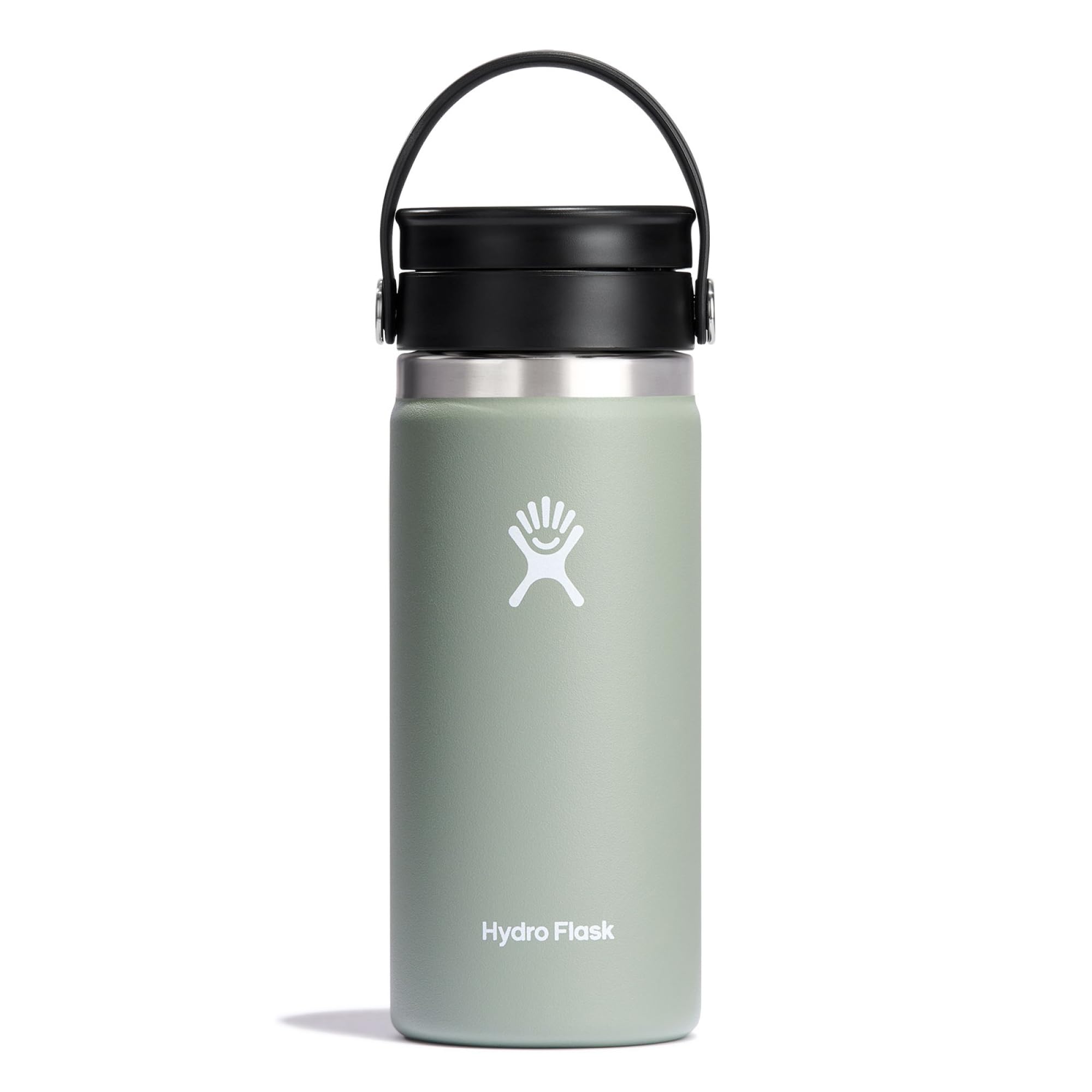 Hydro Flask - Travel Coffee Flask 473 ml (16 oz) - Vacuum Insulated Stainless Steel Travel Mug with Leak Proof Flex Sip Lid - Wide Mouth - Agave