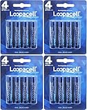 Loopacell 16 Pack AA 2700mAh Ni-MH Rechargeable Batteries with Battery Storage