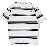 INFENU Gothic Casual Loose Oversized T-Shirt Harajuku Street Trend Men and Women Wearing Printed Stripes for Couples