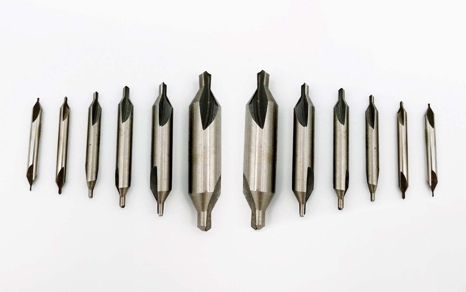12 PCS HSS Combined Center Drills Bit Set Countersinks 60 Degree Angle (12Pcs,5/3/2.5/2/1.5/1mm)