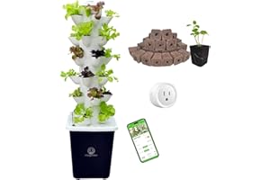 GAWDEOTI Tower Garden Hydroponic Growing System 30 pods, Indoor Garden,hydroponic Vegetable Tower, Plant Germination kit with Pump System, Auto Timer, Beginner kit