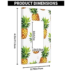 Pznen Pineapples Rocker Switch Plate Covers Yellow