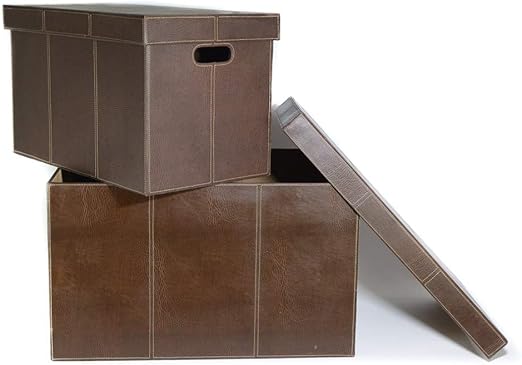 tapidecor Caja Carton Duro Rectangular Marron Oscuro con Tapa 58X33X36: Amazon.es: Hogar